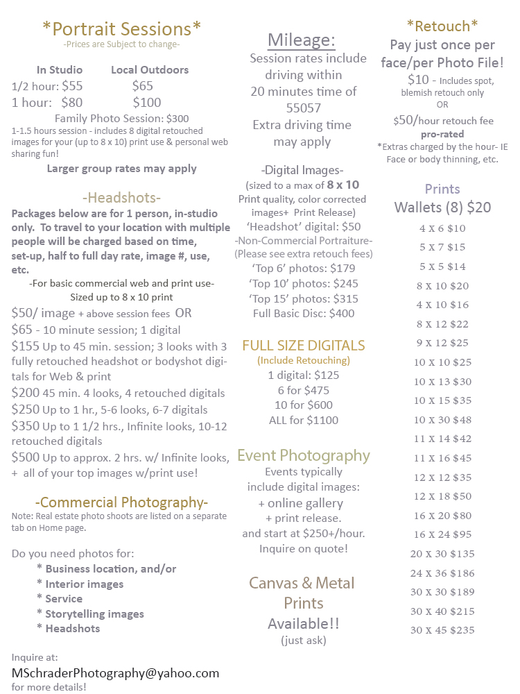 Full Pricing Sheet excluding Canvas 2.3.2024